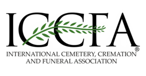 Logo for the International Cemetery, Cremation and Funeral Association (ICCFA).