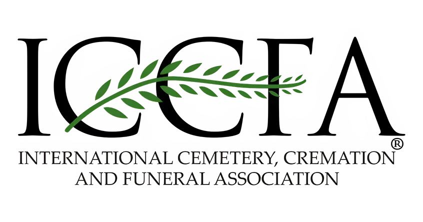 Logo for the International Cemetery, Cremation and Funeral Association (ICCFA).