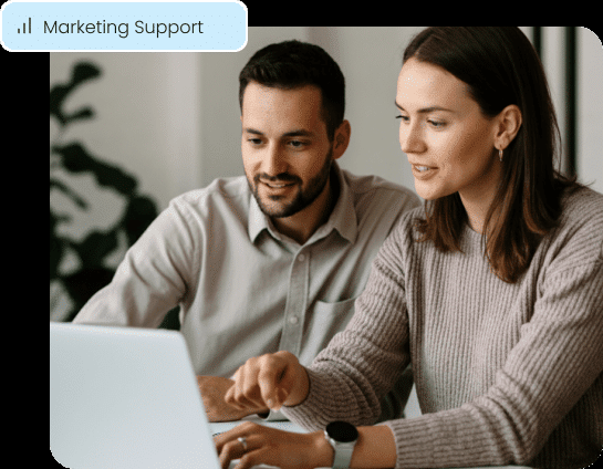 Marketing professionals collaborate, representing the dedicated marketing support for associations.