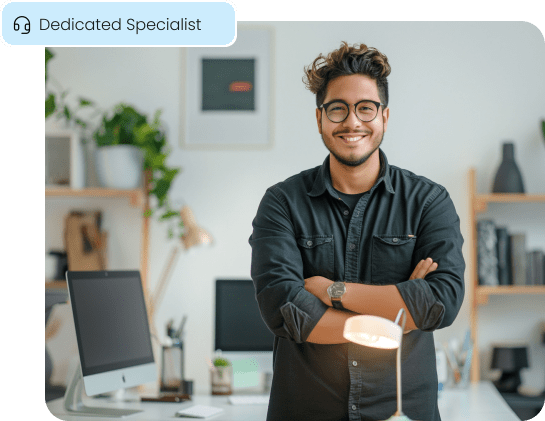 A friendly, dedicated integration specialist from Aurora Payments, representing the expert support available to developers building embedded payment solutions.