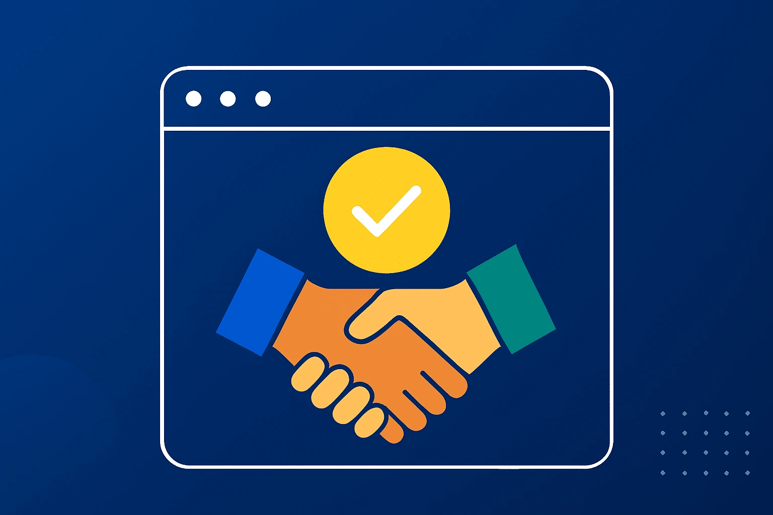 Icon of a successful handshake representing valuable SaaS partnerships for monetizing payments.