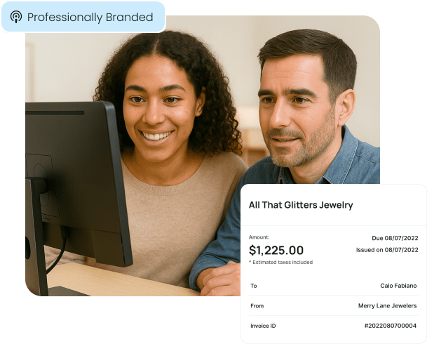 An example of a professionally branded digital invoice, demonstrating how businesses can customize their invoices to build trust and brand recognition.
