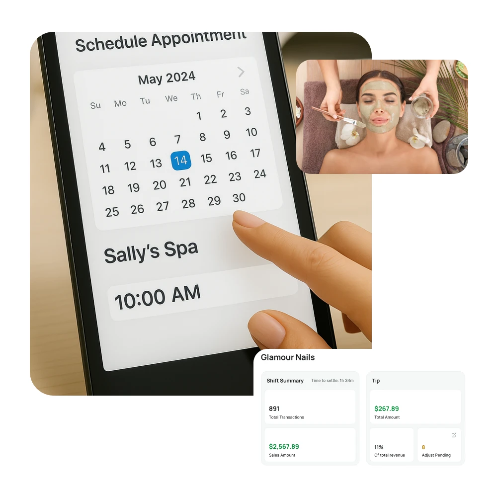 Aurora wellness scheduling software for spa appointments and real-time business reporting.
