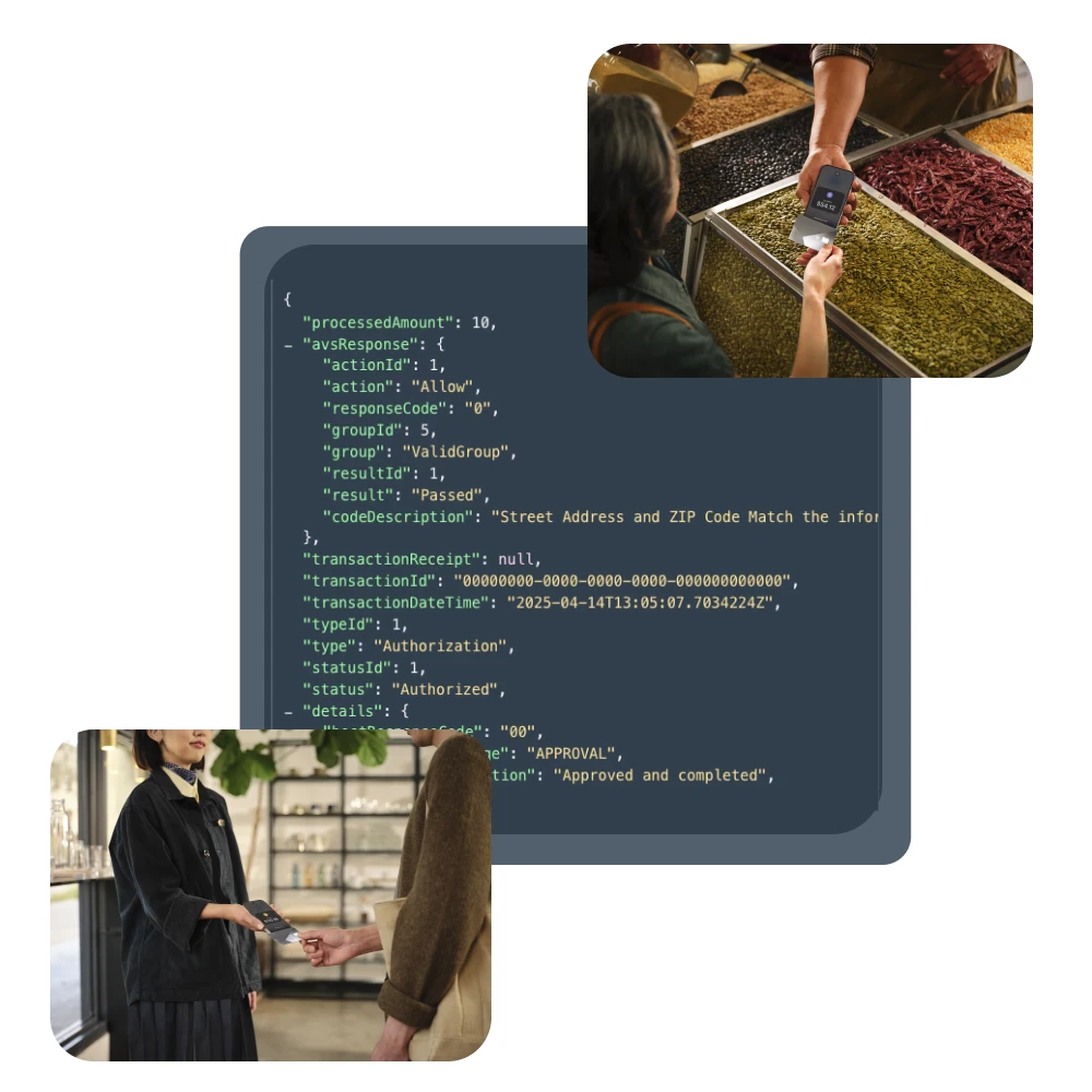 ARISE Tap to Pay on iPhone API integration showing backend code for secure contactless payment authorization.